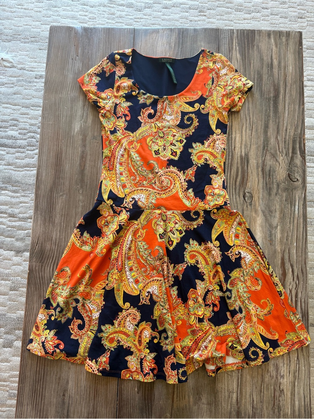 Lauren Ralph Lauren Paisley Print Fit & Flare Dress Size Medium